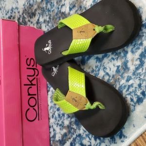 Lime Green Cory's Flip-flops